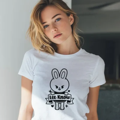 koszulka damska z nadrukiem stray kids kpop biała