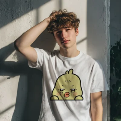 koszulka młodzieżowa męska z nadrukiem kpop ateez biała