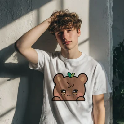 koszulka młodzieżowa męska z nadrukiem kpop ateez biała