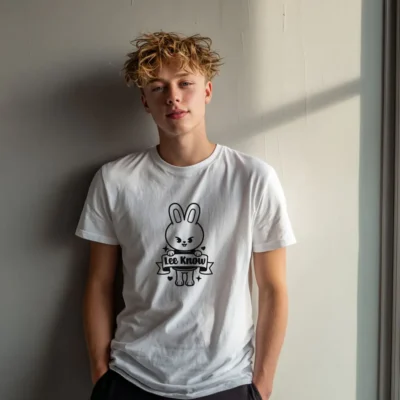 koszulka młodzieżowa męska z nadrukiem stray kids kpop biała