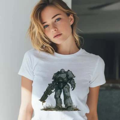 koszulka damska z nadrukiem fallout biała