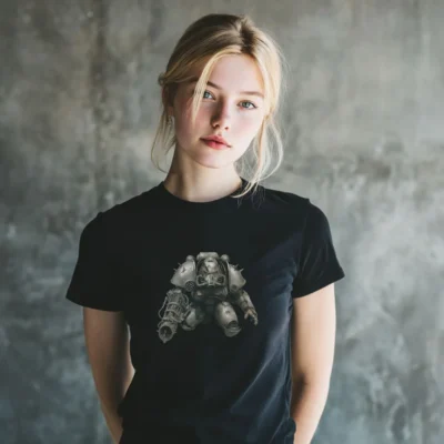 koszulka damska z nadrukiem fallout czarna