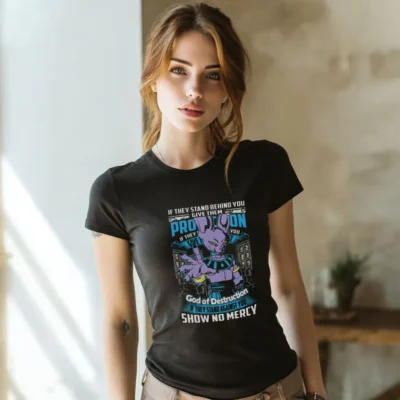 Koszulka damska z nadrukiem Dragon Ball czarna