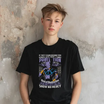 Koszulka młodzieżowa męska z nadrukiem Dragon Ball czarna